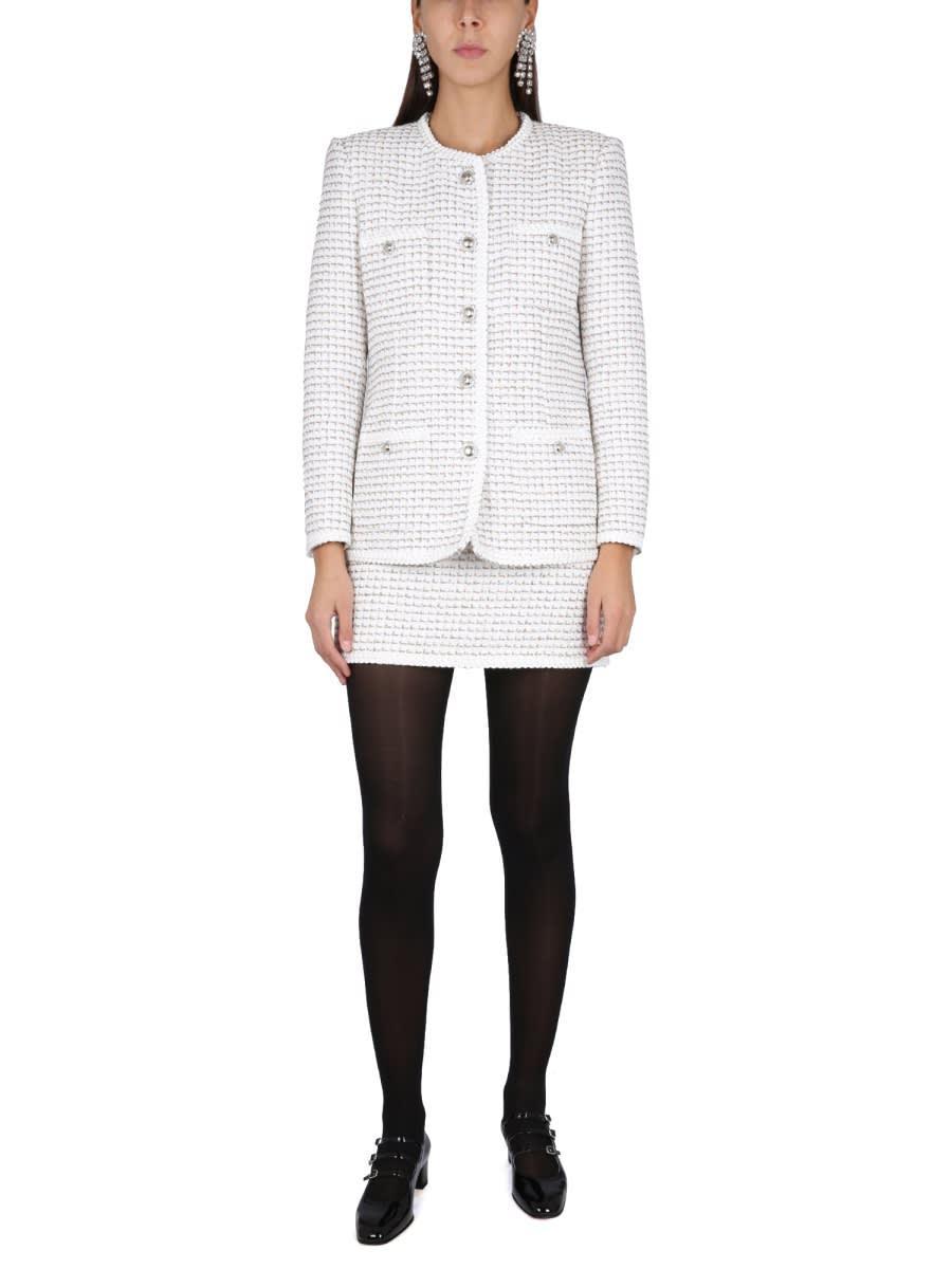 ALESSANDRA RICH Tweed Jacket In White Product Image