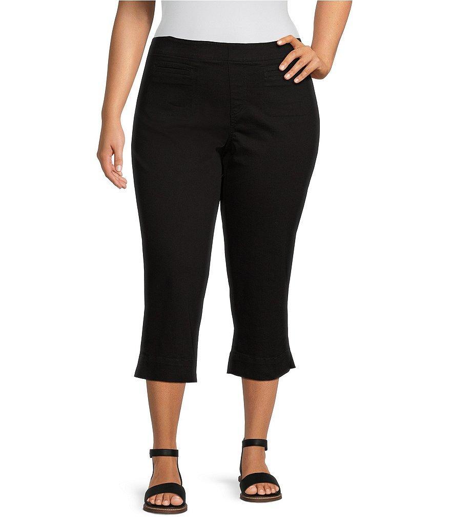 Westbound Plus Size High Rise Flat Front Pull-On Cropped Pants Product Image