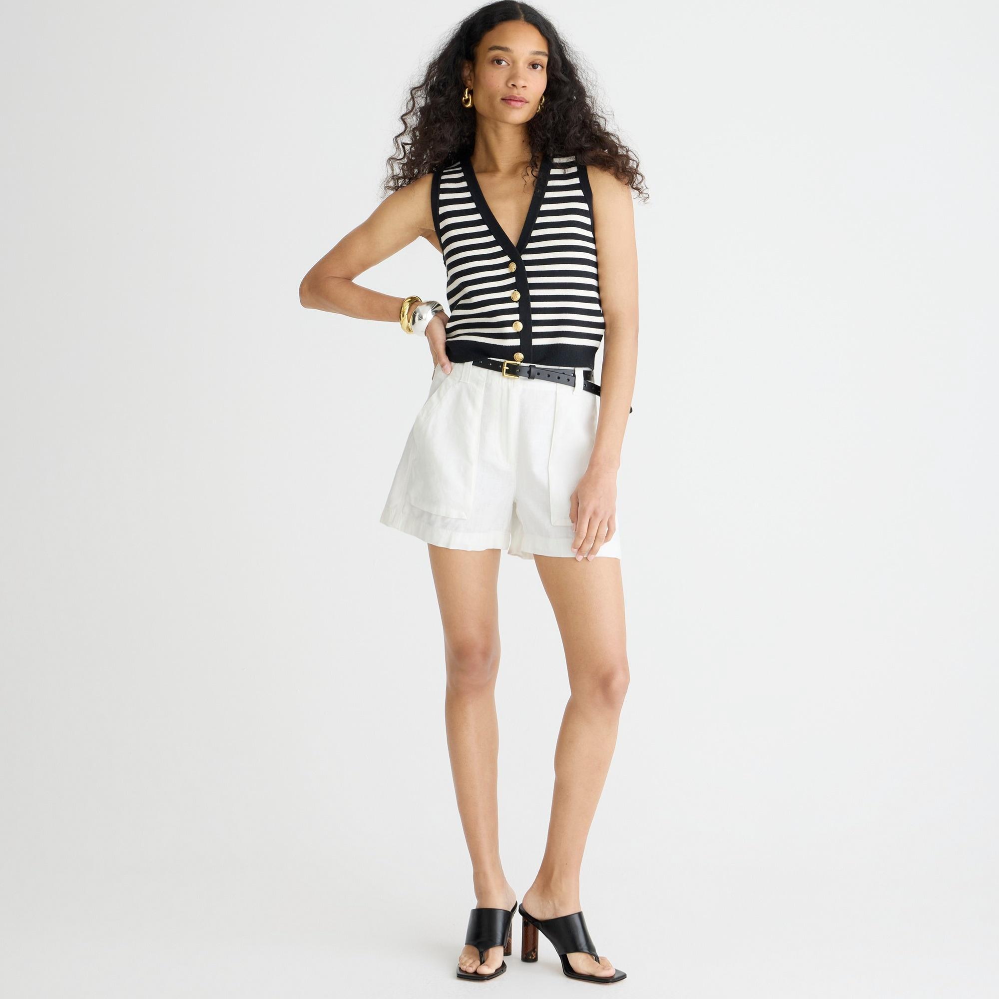 Seaside cargo short in linen-TENCEL™ lyocell blend Product Image