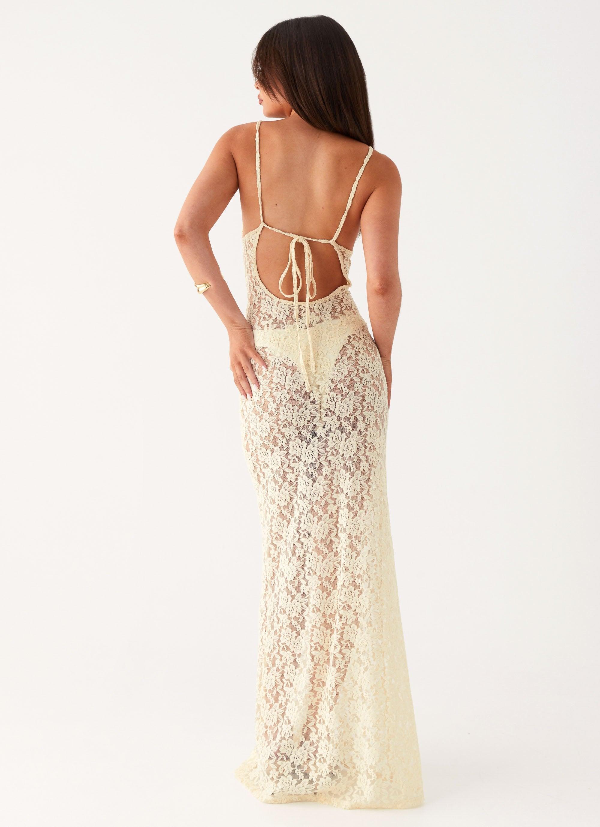 Promised Land Lace Maxi Dress - Ivory Product Image