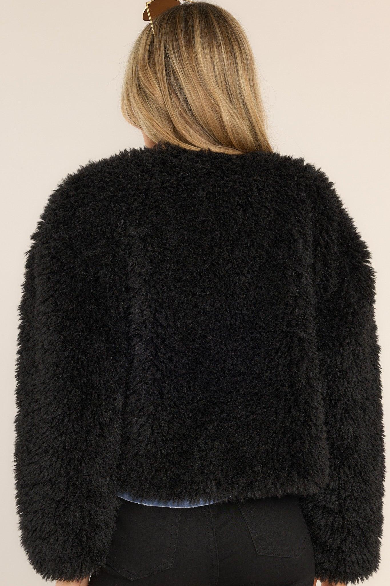 Diva Dreams Black Shearling Jacket Product Image