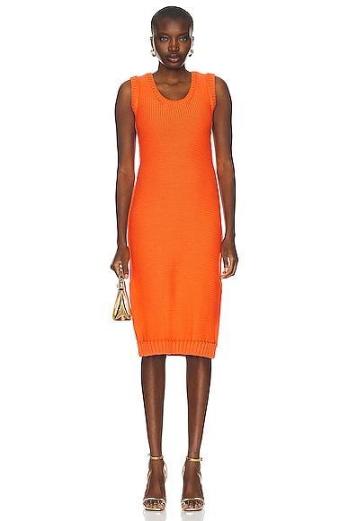 Ferragamo U Neck Dress Orange. (also in L, M, XS). Product Image