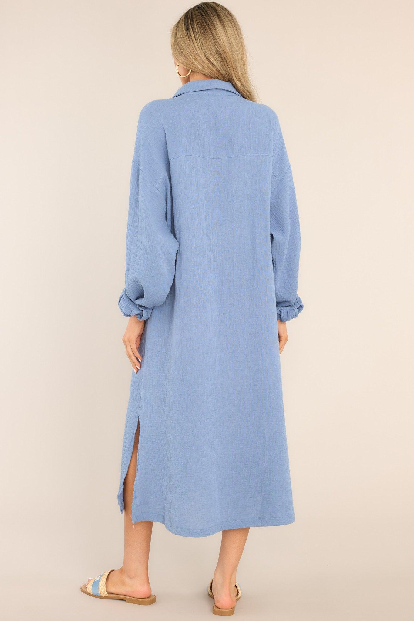 Aura Somewhere Up Above Blissful Blue Midi Dress Product Image