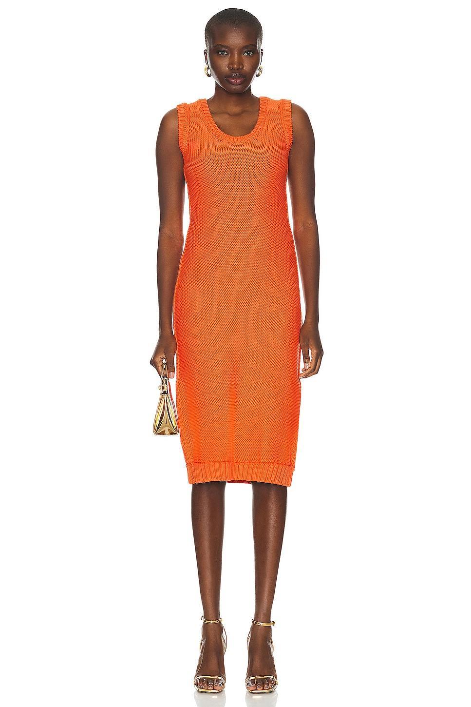 Ferragamo U Neck Dress Orange. (also in L, M, XS). product image