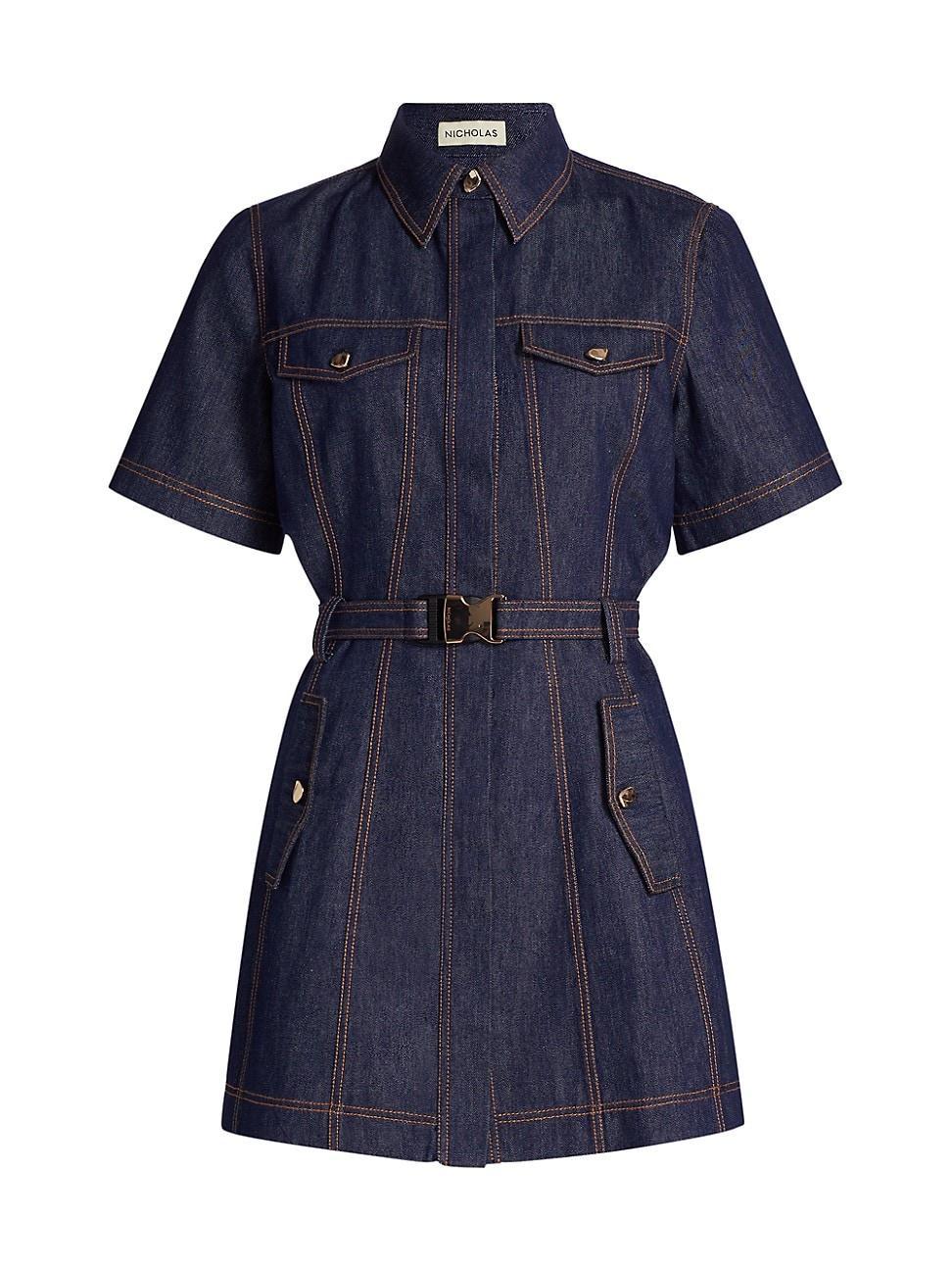 Womens Safia Denim Utility Minidress Product Image