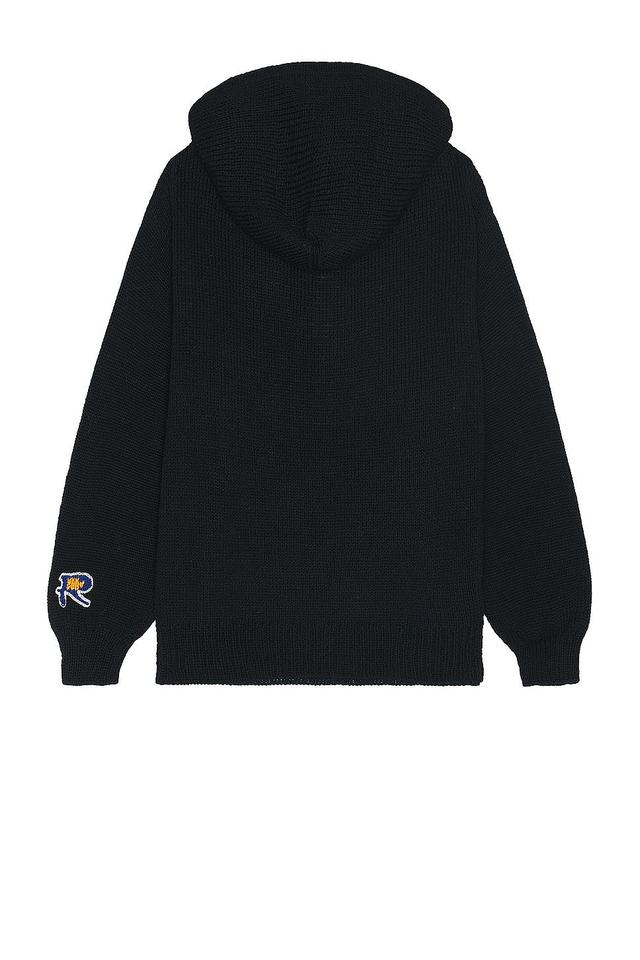 rice nine ten Hand Knitting Cut Off Hoodie in Black - Black. Size all. Product Image