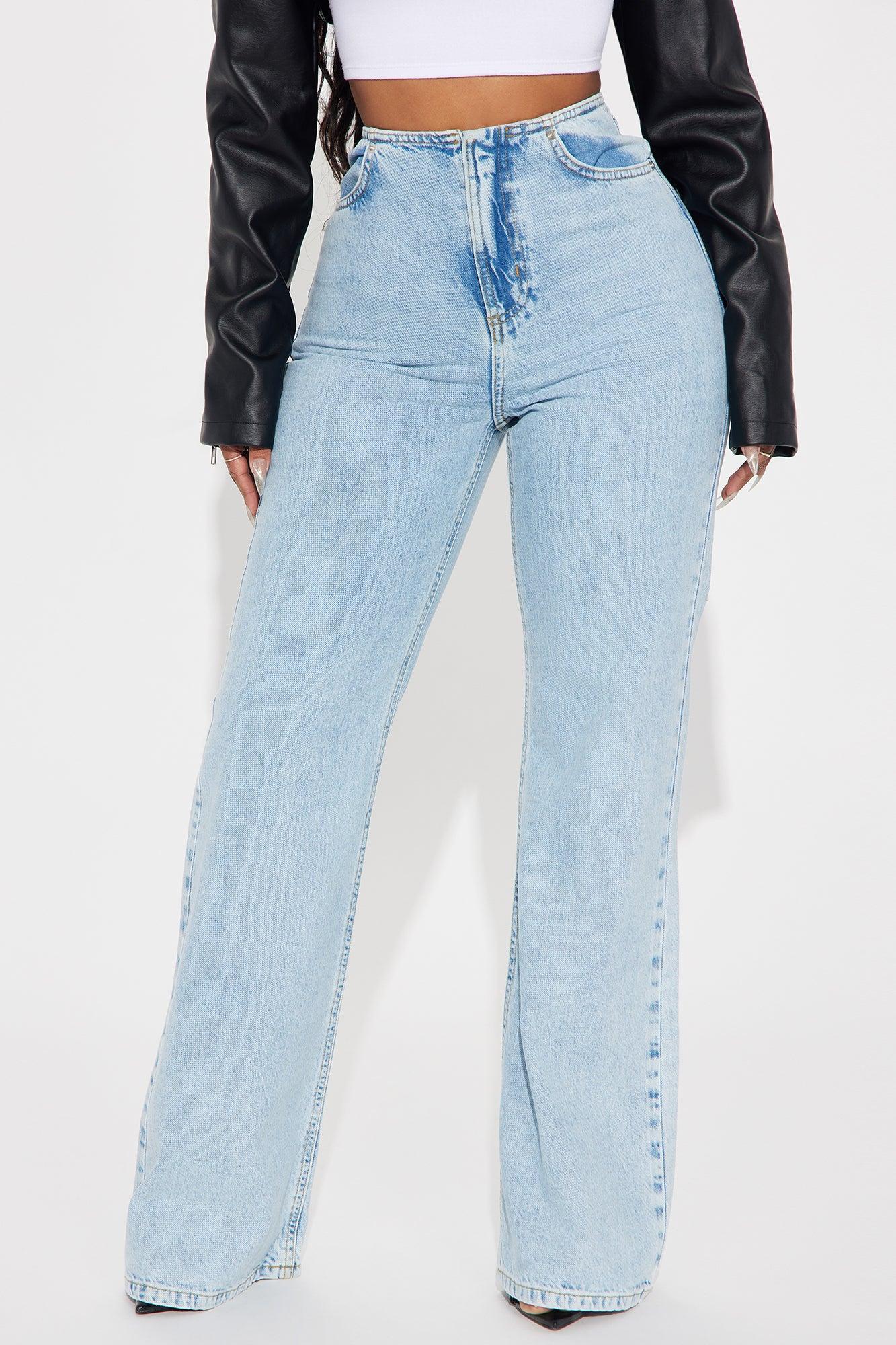 Alysia Baggy Flare Jeans - Light Wash Product Image