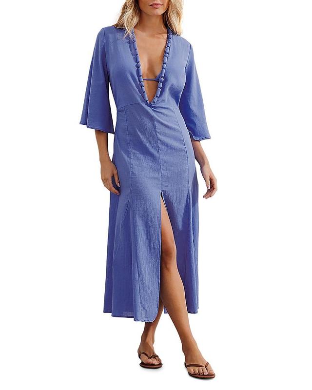 ViX Karlie Cotton V Neck Dress Swim Cover-Up Product Image