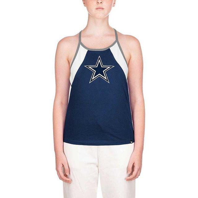 Womens New Era Dallas Cowboys Ribbed Racerback Tank Top Blue Product Image