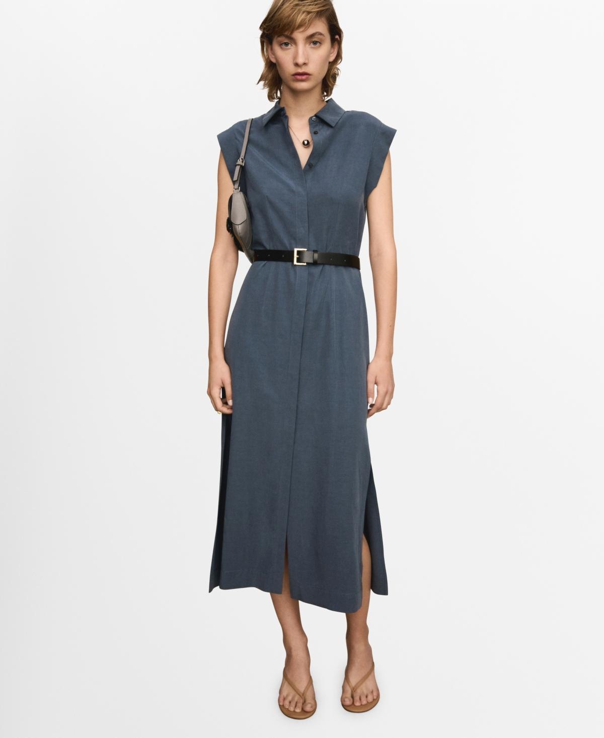 Mango Womens Belted Lyocell Dress Product Image