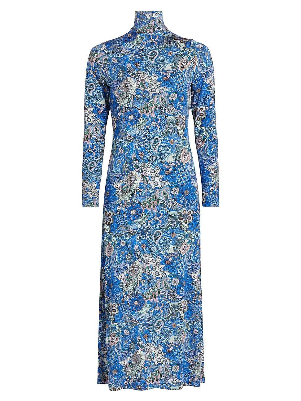 Womens Paxton Printed Turtleneck Midi-Dress Product Image