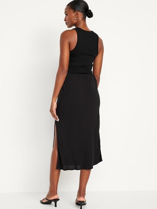 High-Waisted Midi Slip Skirt Product Image