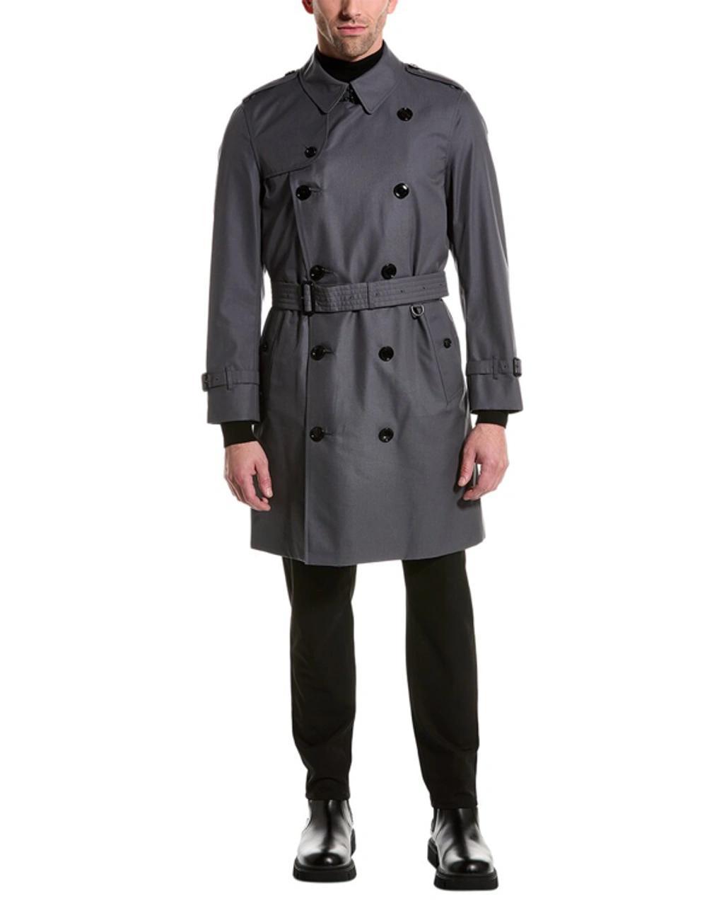 Short Trench Coat In Grey Product Image