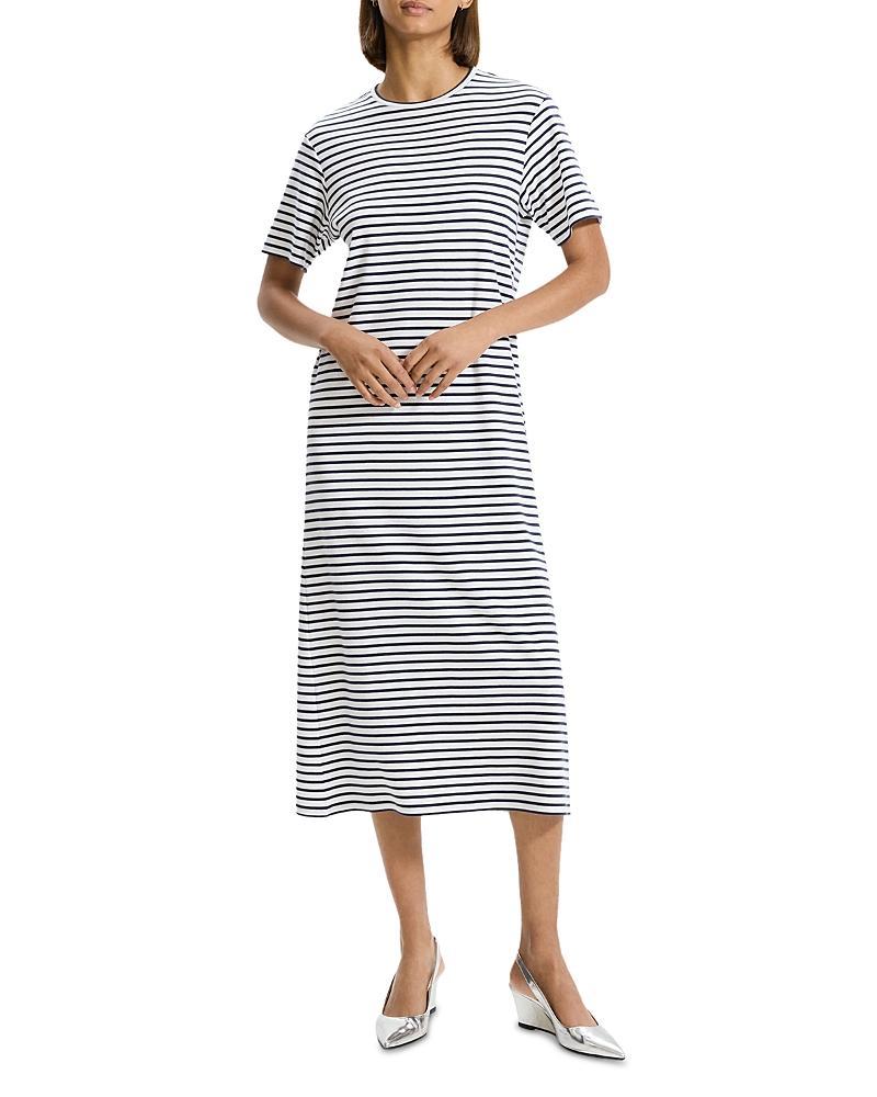 Womens Striped Cotton Midi-Dress Product Image