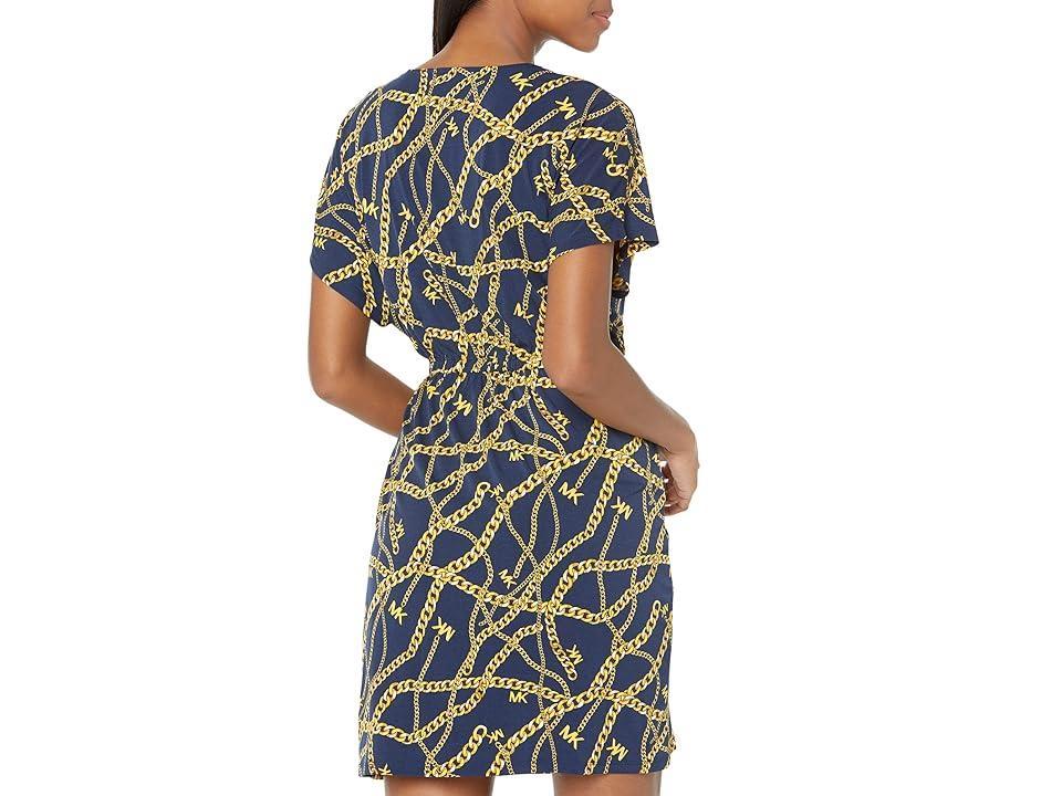 MICHAEL Michael Kors Petite Print Tie Faux Wrap Dress (Midnight ) Women's Dress product image