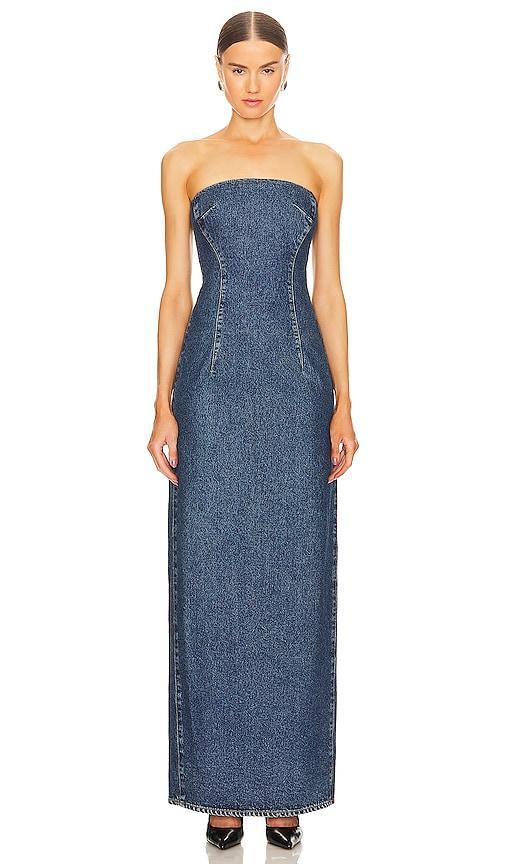 GRLFRND Lena Column Dress in Blue Product Image