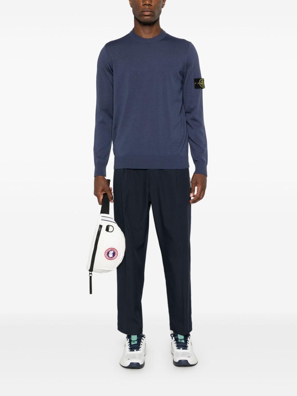 STONE ISLAND Wool Jumper In Blue Product Image