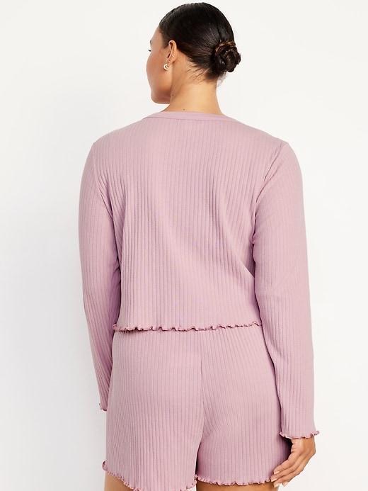 Ribbed Pajama Top Product Image