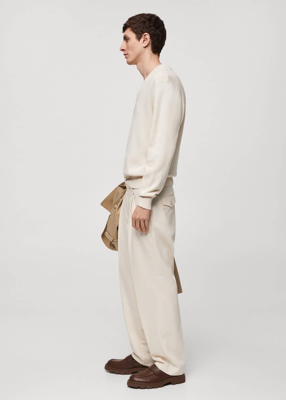 Mango Mens Pleated Relaxed-Fit Trousers Product Image