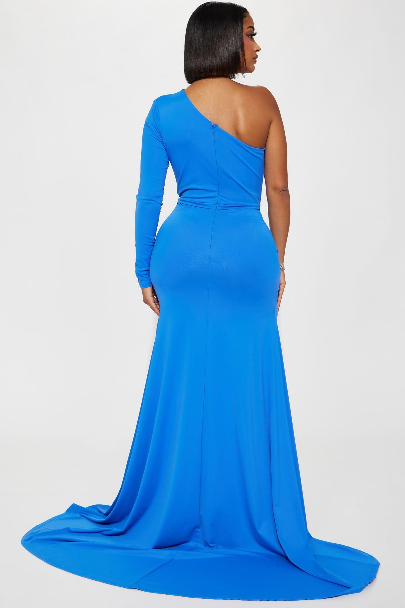 Out Past Midnight Ruched Gown - Royal Product Image