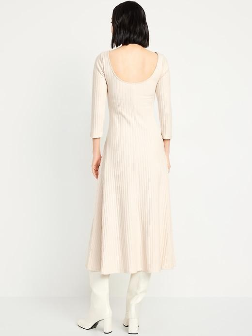 Fit &amp; Flare Ribbed Maxi Dress Product Image