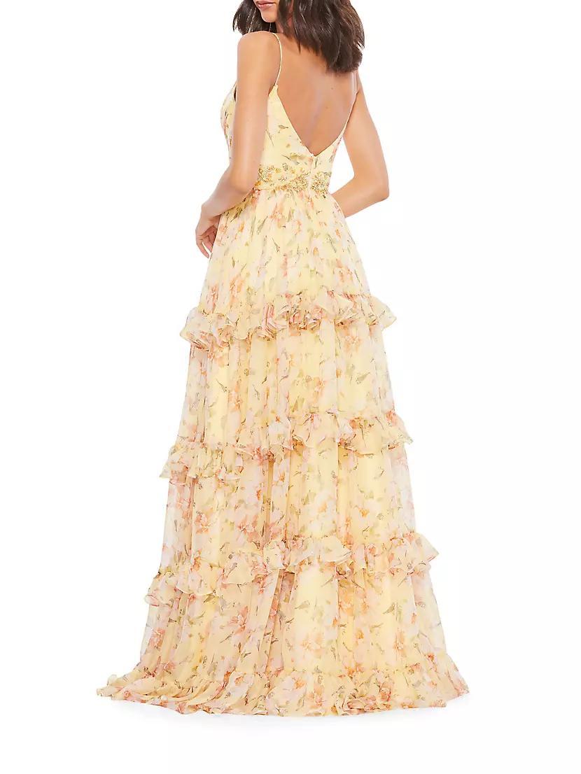 Floral Tiered Ruffle Gown Product Image