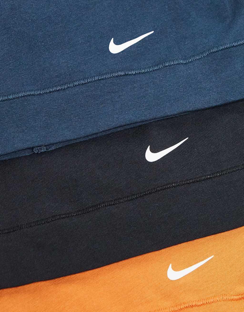 Nike Everyday Cotton Stretch 3 pack boxer brief in black/blue/orange Product Image