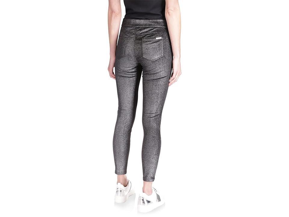 MICHAEL Michael Kors Petite Stud Foil Velvet Leggings Silver) Women's Casual Pants Product Image