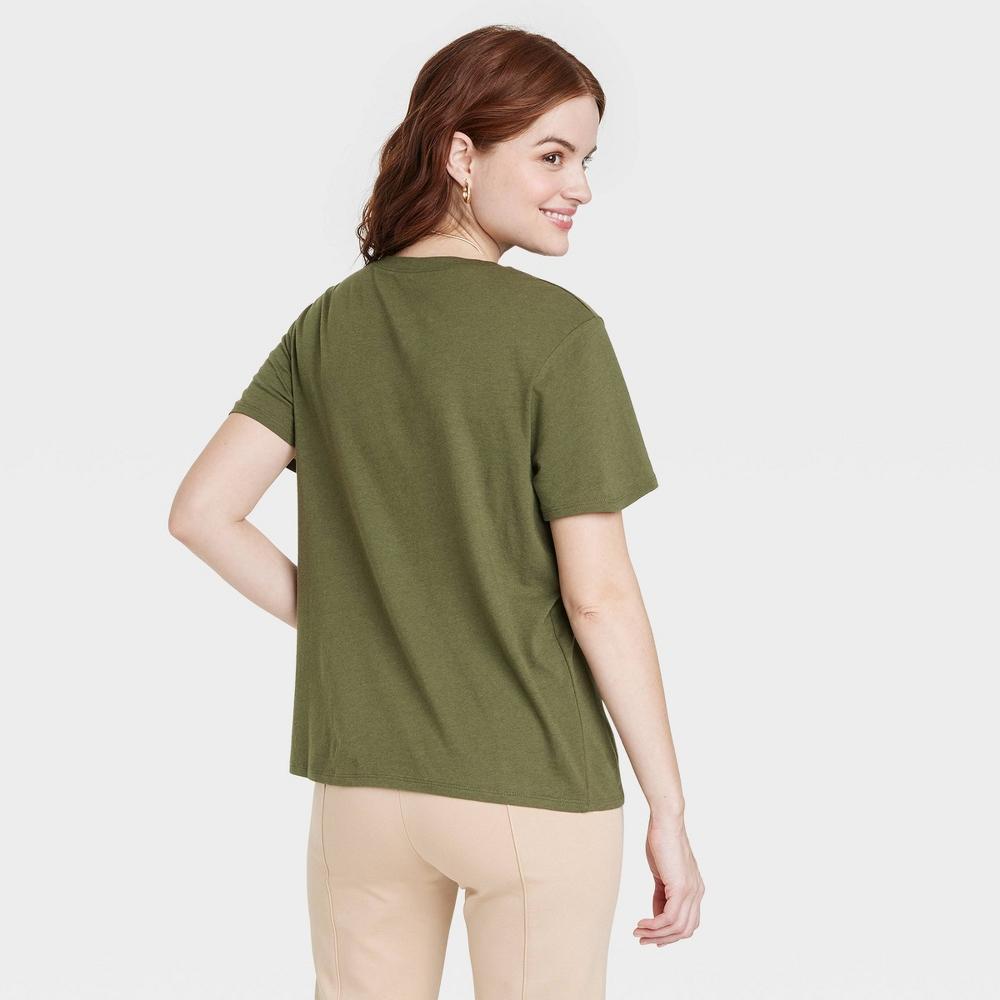 Womens Short Sleeve T-Shirt - A New Day Olive M Product Image