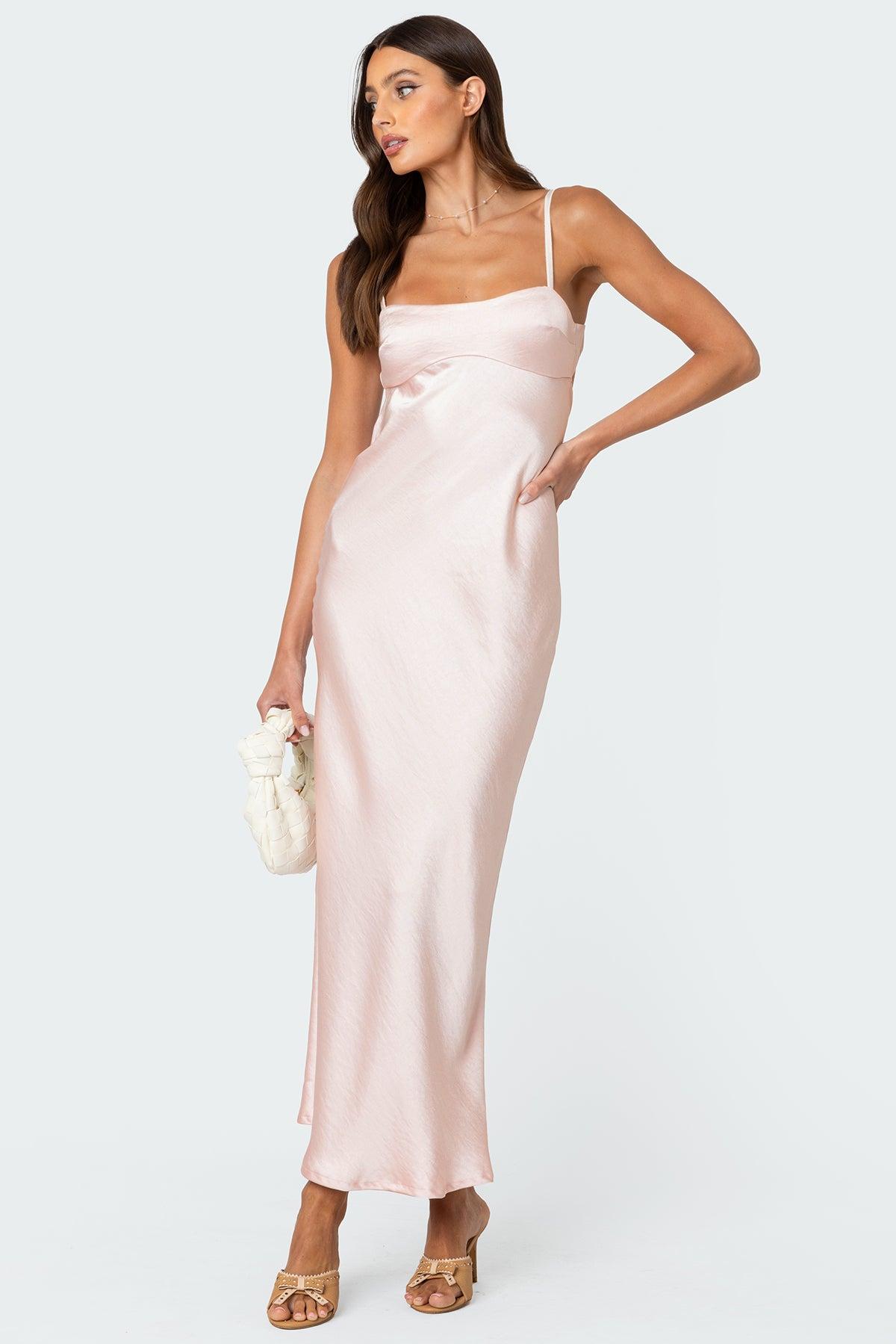 Vienna Open Back Satin Maxi Dress Product Image