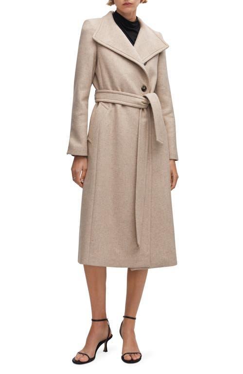 MANGO Longline Wool Blend Coat Product Image