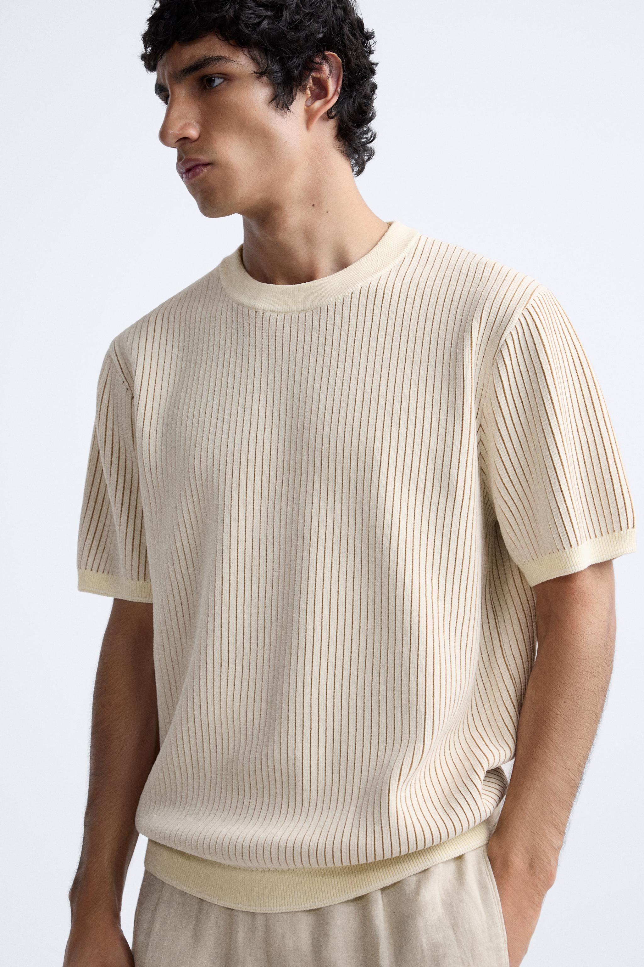 STRIPED KNIT T-SHIRT Product Image