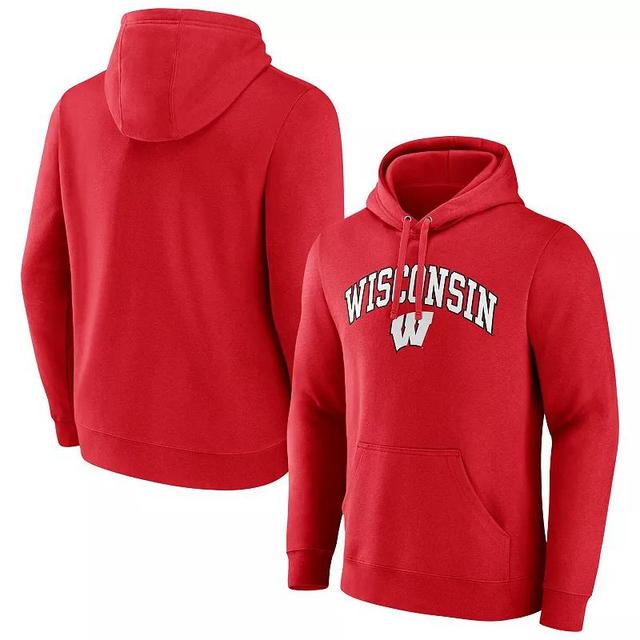 Mens Fanatics Wisconsin Badgers Arched Logo Pullover Hoodie Product Image