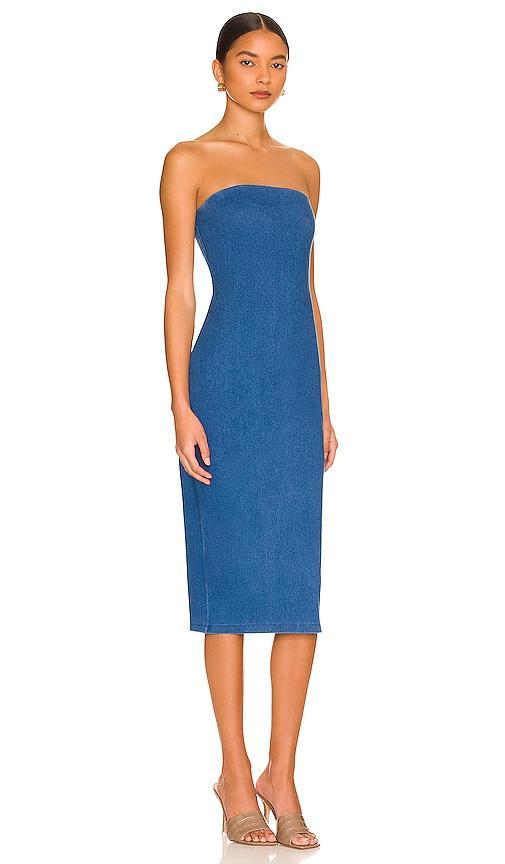 Susana Monaco Strapless Midi Dress in Blue. - size S (also in L, M, XS) Product Image