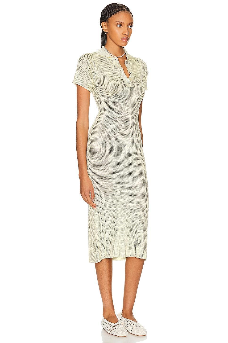 Calle Del Mar Tuck Rib Polo Dress in Yellow Product Image