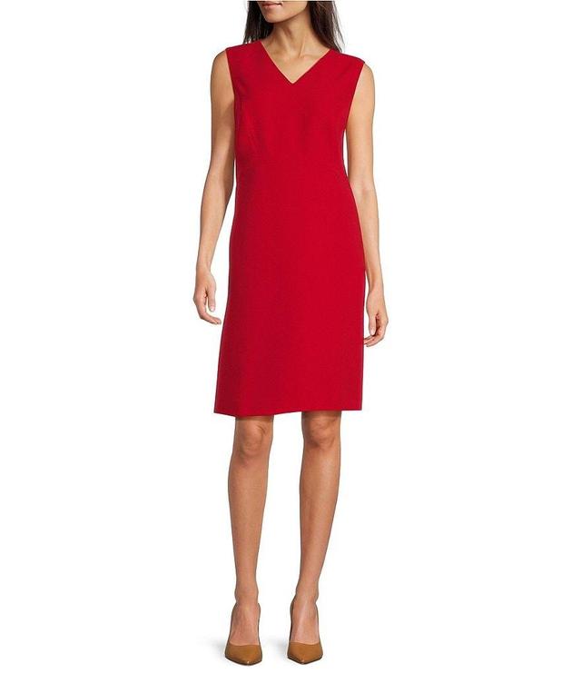 Anne Klein V-Neck Sleeveless Sheath Dress Product Image