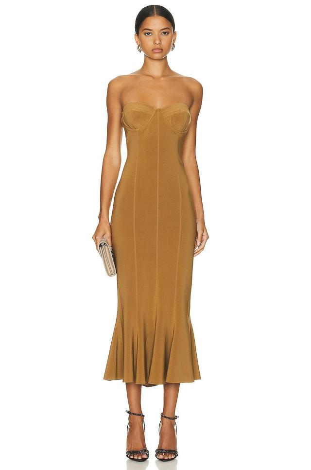 Norma Kamali Corset Dress Brown. (also in L). Product Image