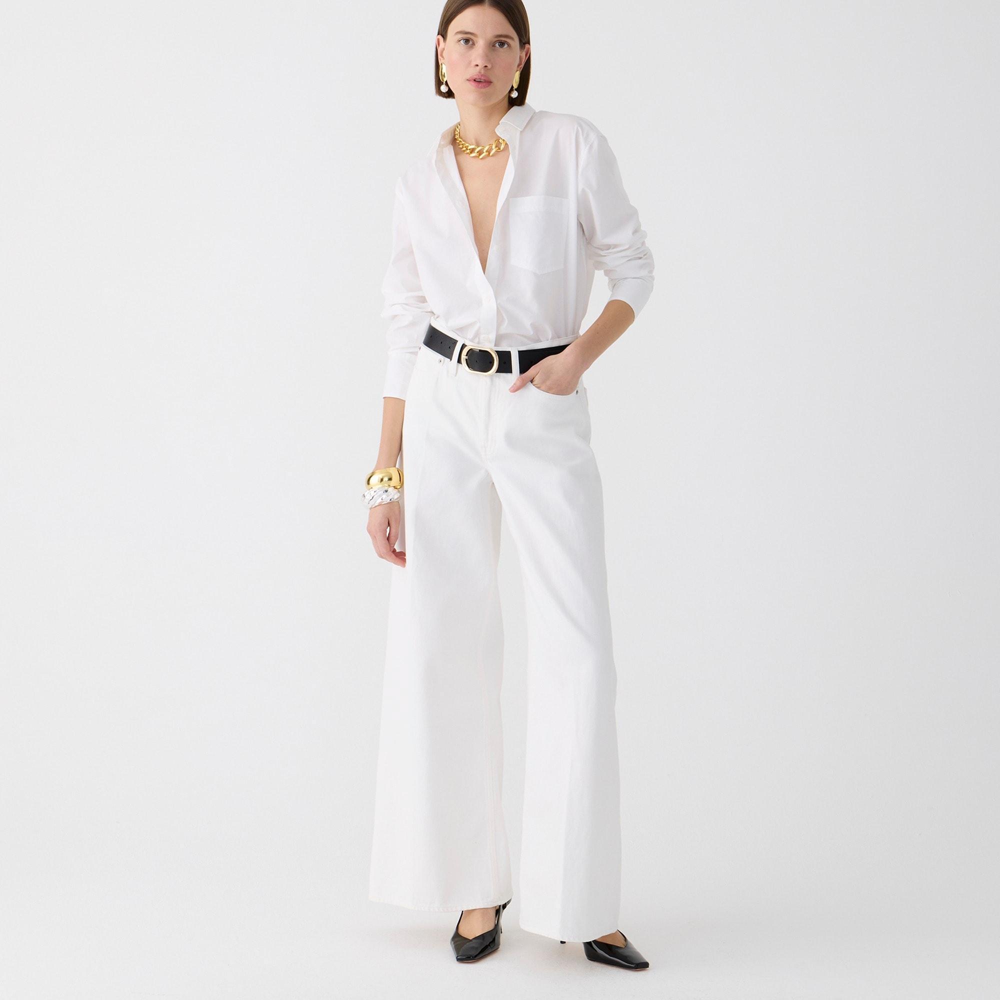 High-rise superwide-leg jean in white product image