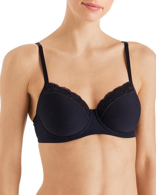 Hanro Cotton & Lace Spacer T-Shirt Bra Product Image