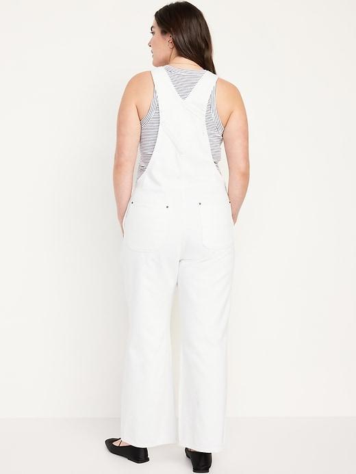 Baggy Wide-Leg Jean Overalls Product Image