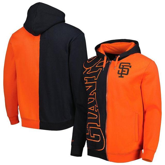 Mens Mitchell & Ness /Orange San Francisco Giants Fleece Full-Zip Hoodie Product Image