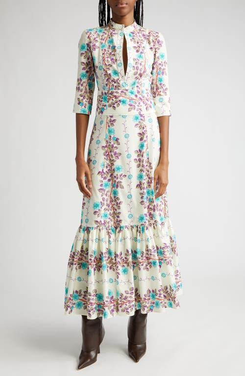 Etro Placed Floral Print Cotton Maxi Dress Product Image