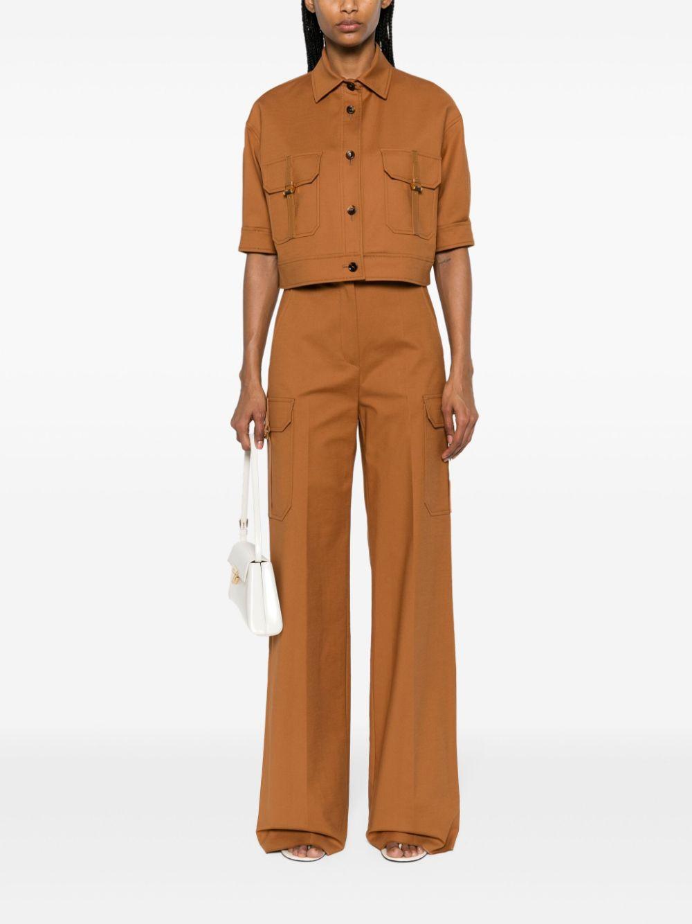 MAX MARA Buckle Detailed Straight Leg Pants In Brown Product Image