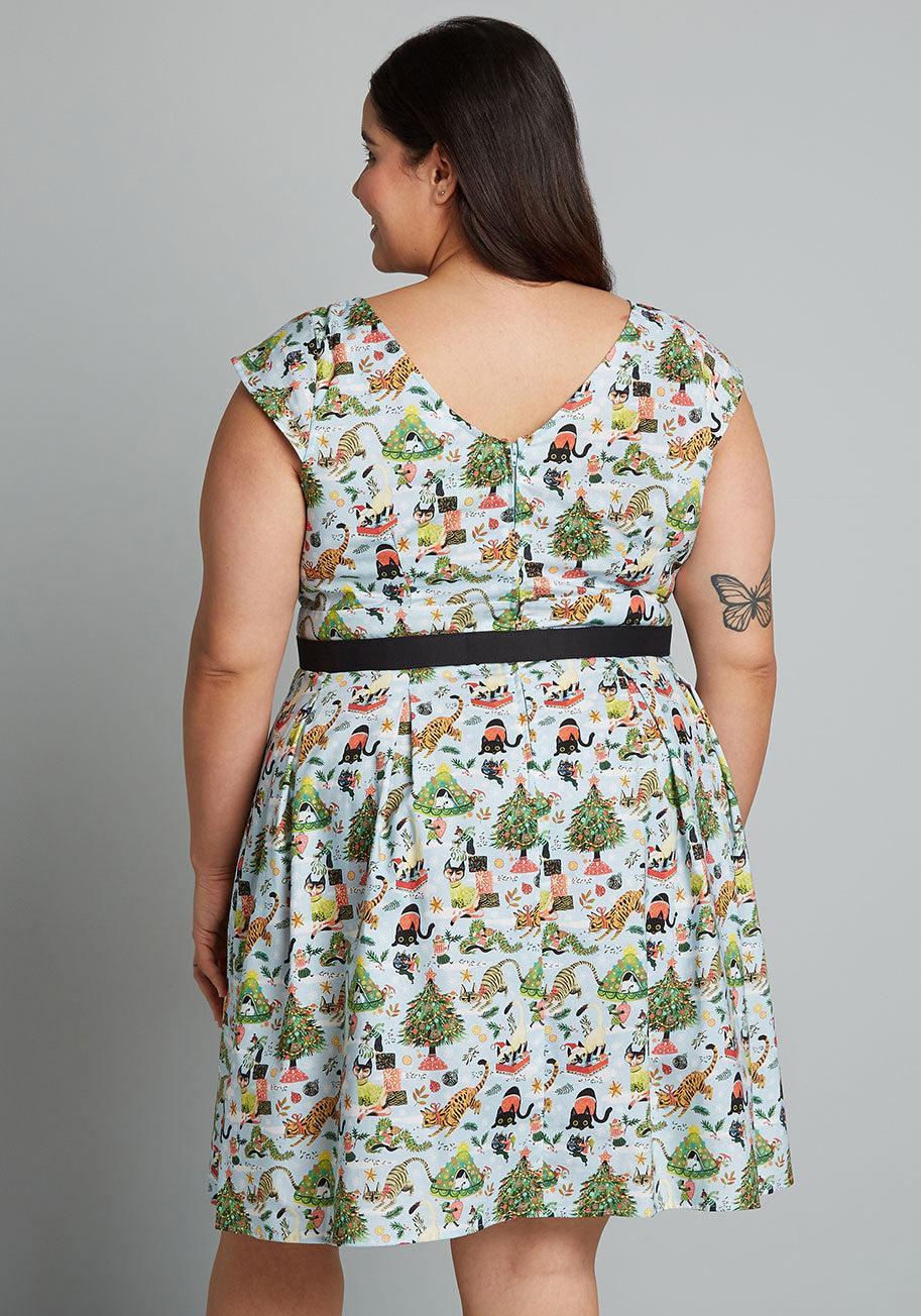 ModCloth X Retrolicious Making Meow-y A-Line Dress Product Image