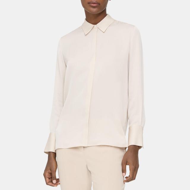 Silk Georgette Relaxed Shirt | Theory Outlet Product Image