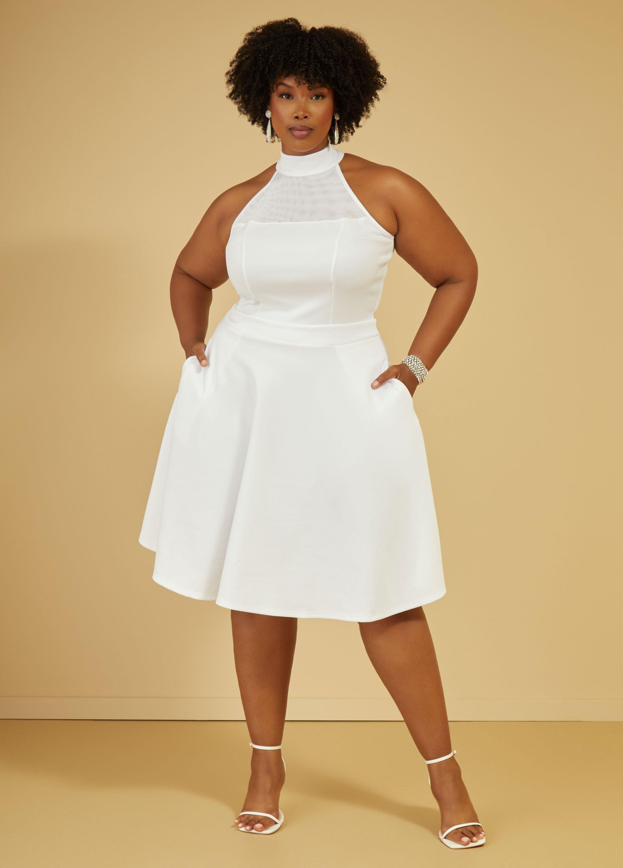 Plus Size Paneled A Line Dress Ashley Stewart Product Image