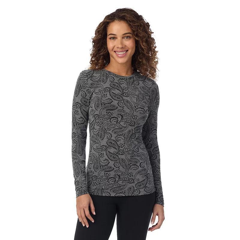 Womens Cuddl Duds Softwear with Stretch Long Sleeve Top Grey Heather Product Image