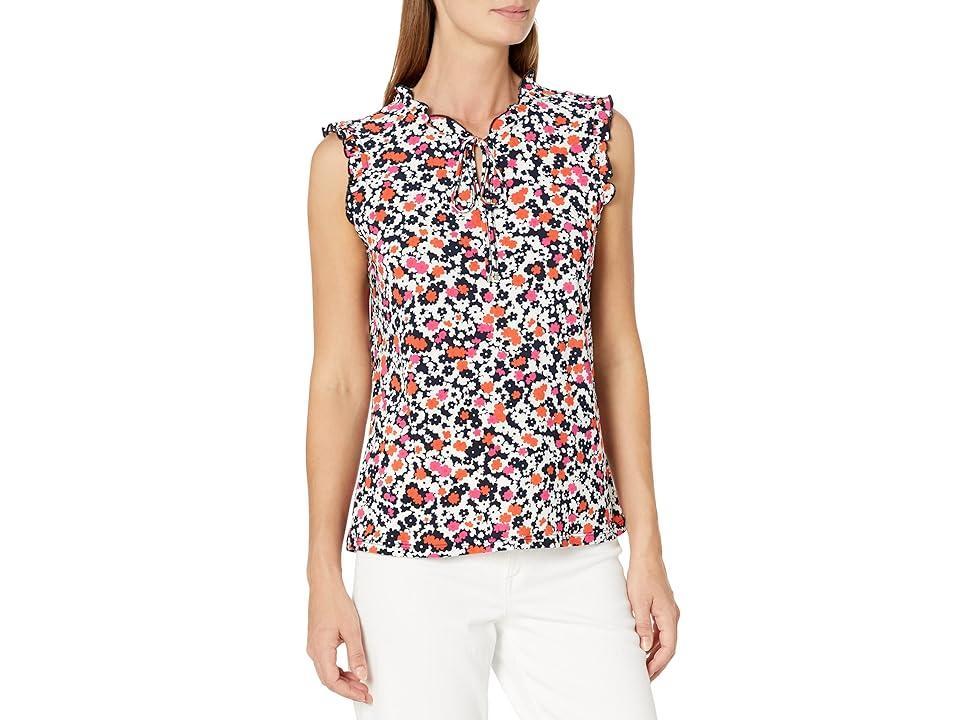 Tommy Hilfiger Mix Media Floral Blouse (Bubble Gum) Women's Blouse Product Image