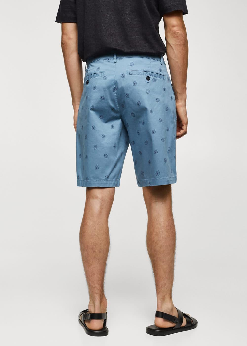 MANGO MAN - Printed cotton bermuda shorts sky blueMen Product Image