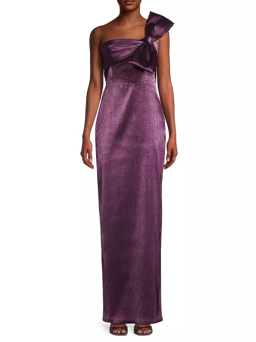 Bisella Satin One-Shoulder Gown Product Image